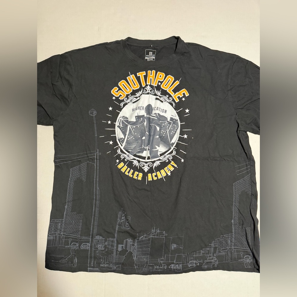 Y2K Southpole 'Baller Academy' Men's 4X‎ Black T-Shirt #486